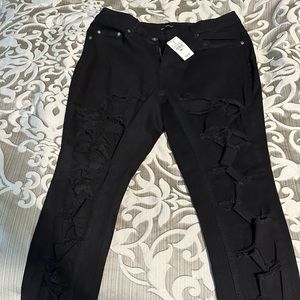 Ashley Stewart distressed high waist skinny jeans, size 12
